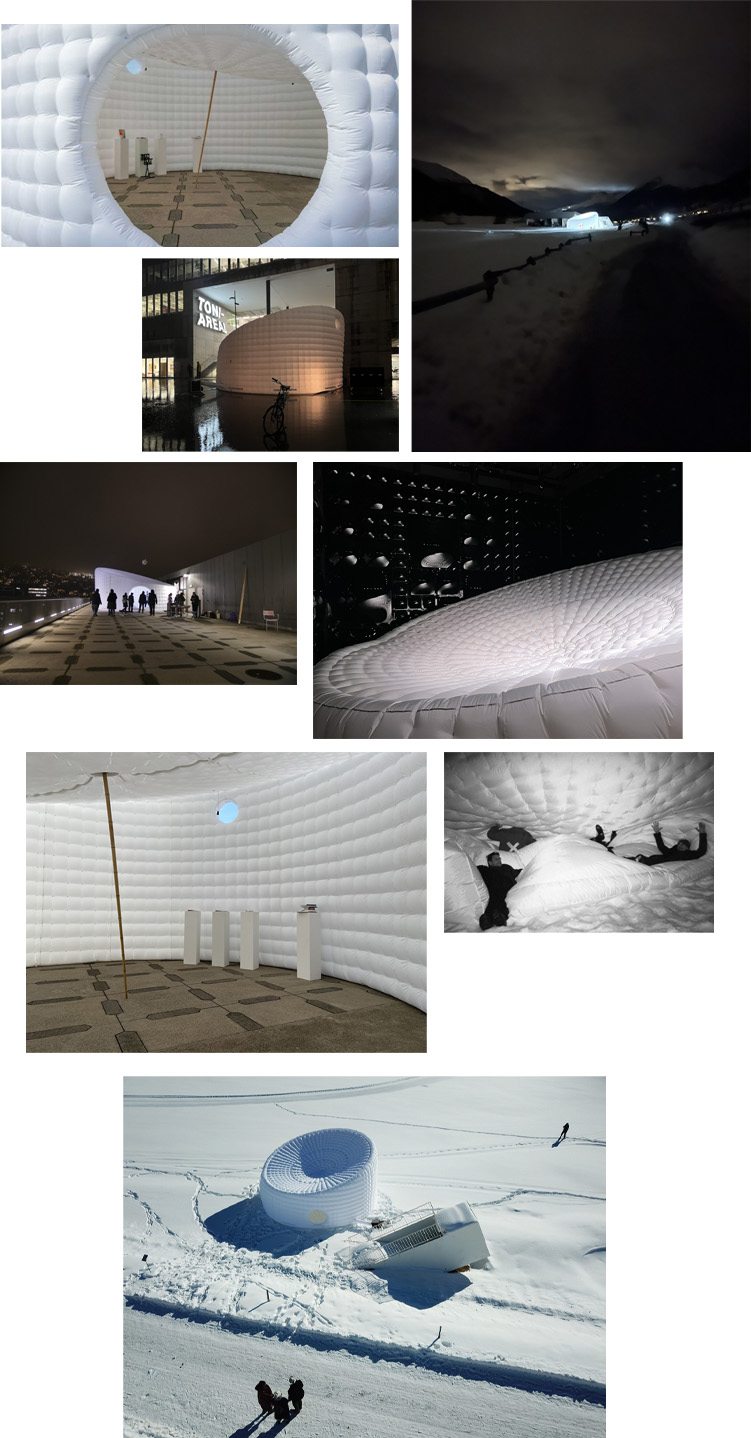 Inflatable Pavilion with a hanging roof